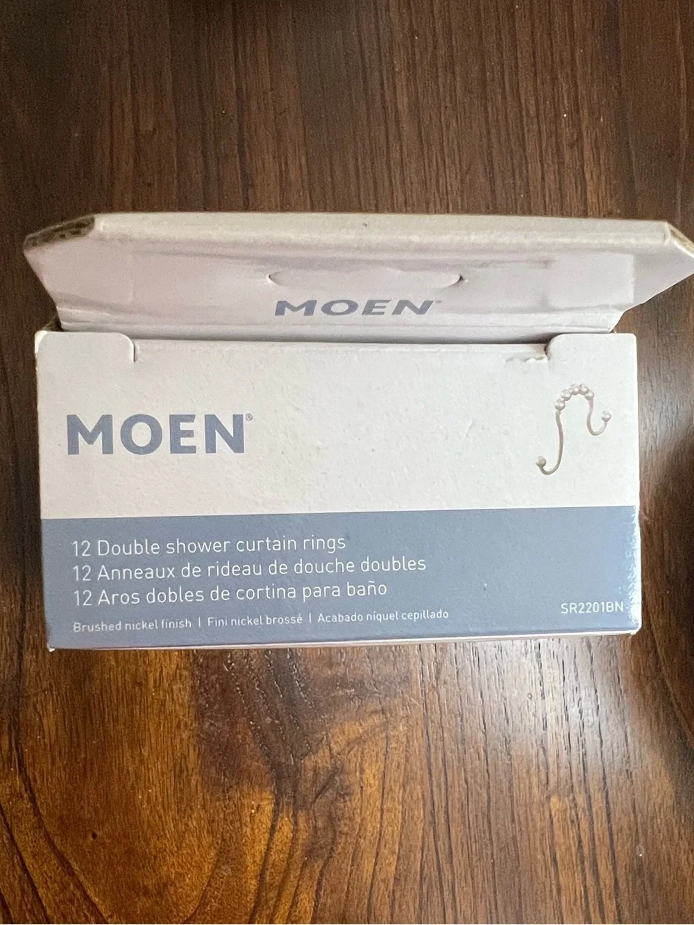 Moen Brushed Nickel Shower Curtain Rings With Double Hooks